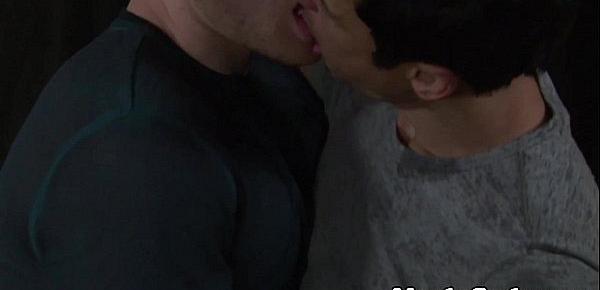  Gay hunk couple fuck till one is facialized